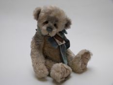 Charlie Bears Isabelle Collection Teddy bear Milton with cream and blue mohair, jointed limbs and