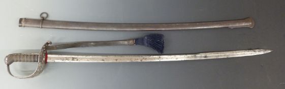 An officer's sabre with knot by Wil H Wacner with scabbard