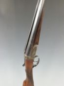J & W Tolley 12 bore side by side ejector shotgun with named and engraved locks, scrolling engraving