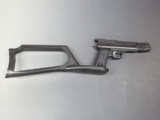 Webley Nemesis .22 air pistol with skeleton stock extension, NVSN