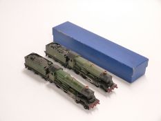 Two 00 gauge 4-6-0 locomotives Wrenn Clun Castle and Hornby Dublo Cardiff Castle in unbranded box