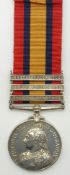Victorian British Army Queen's South Africa Medal with three clasps South Africa 1902, South