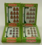 Four Subbuteo table soccer football teams, Melchester Rovers, Notts County, Liverpool 2nd and York