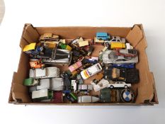 Over fifty Corgi, Dinky, Lledo and similar diecast model vehicles including two Dinky Toys Rolls