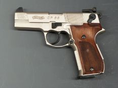 Walther CP88 .177 air pistol with shaped wooden grips, in original hard carry case with
