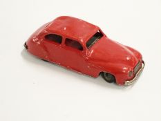 Chad Valley clockwork tinplate Harborne car with red body