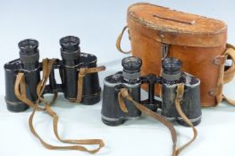 Two pairs of British Army WWII field glasses/ binoculars Taylor-Hobson Bino Prism No.2 Mk.II No.