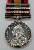 Victorian British Army Queen's South Africa Medal with other clasps, Wittebergen, Transvaal & Cape