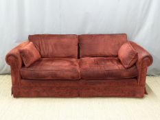 Red 2/3 seat sofa, L216cm