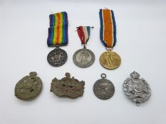 British Army WWI medal pair comprising War Medal and Victory Medal awarded to 5309 Pte E Walker