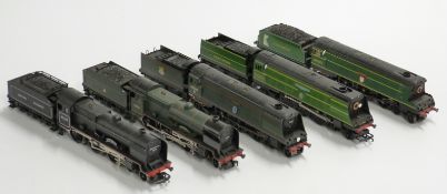 Five Hornby 00 gauge locomotives Tangmere, Blackmoor Vale, Fighter Pilot, Lady Godiva and Private