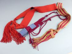 British Army three Victorian sashes, one after Carabiniers officers