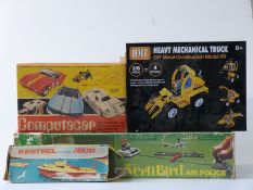 Four vintage games and models comprising Sutcliffe Model Kestrel Electric All Metal Cruiser,