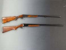 Army & Navy 12 bore single barrel hammer action shotgun with named and engraved lock, chequered grip