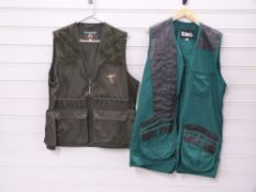 Two shooting jackets, one Litt's Clay Pigeon Shooting Association the other Percussion, both size