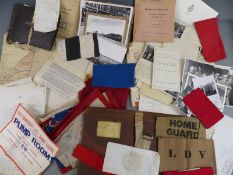 British Army, a collection of Home Guard WWII and post WWII documents, maps, photographs, LDV, arm