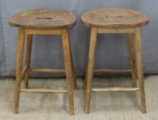 Pair of wooden stools and a chair