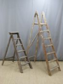 Two sets of vintage steps