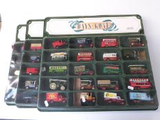 Three Lledo Days Gone twenty division diecast model display packs and related vehicles.