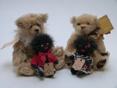Four Teddy bears comprising Hermann Caramel Cream Bear, limited edition 42/250, 32cm tall,