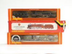 Three Hornby 00 gauge locomotives BR 4-6-2 Class 7MT Morning Star R033, LMS 4-6-0 Patriot Class