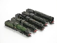 Five Tri-ang and similar 00 gauge locomotives County of Merioneth, Black Prince, Lady Patricia,