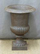 Cast iron garden urn, height 66cm