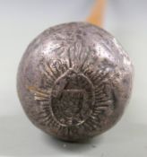A hallmarked silver topped military swagger stick