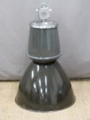 Large vintage industrial lamp with polished aluminium fittings, H85cm