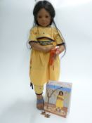 Annette Himstedt Kinder doll Anila 1999, limited edition 632, 74cm tall, in original box with