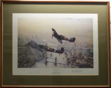 Robert Taylor print 'Victory Salute', signed by the artist, Al Dere and Bob Stanford-Tuck, limited