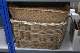 Two wicker log baskets