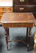 A late nineteenth century mahogany work table