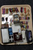 A good collection of British and other service medals including Defence medal, Africa Star,