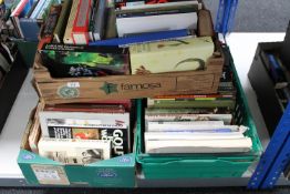 Three boxes of books - novels, sport,