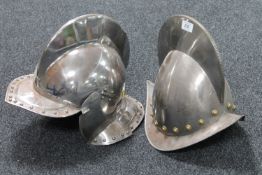 Two period style military helmets