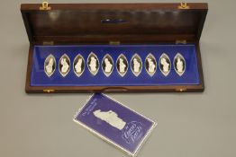The Queen's Beasts, Ten silver proof tokens, with companion documents, boxed.