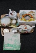 A tray of boxed and un-boxed Ringtons teapots, Worcester ramekin and teapot,