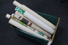 A basket of posters relating to Holland and music - Abba, Wings,