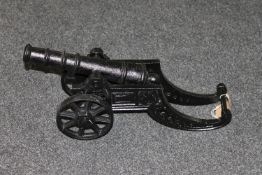 A cast iron cannon