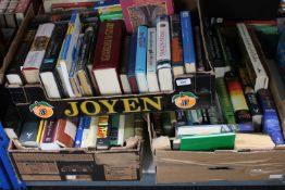 Three boxes of books - novels, cooking,