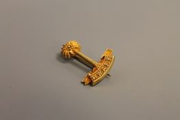 A rare high carat gold regimental brooch of the Royal West African Field Force, 7.