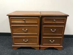 Two Stag Minstrel teak three drawer chests CONDITION REPORT: One chest is 53cm wide,