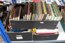 Three boxes of books - novels, history,