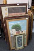Nine framed pictures including eight framed and un-framed oils of Asian scenes,