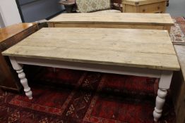 A reclaimed pine Victorian style farmhouse table