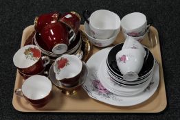 A tray of Imperial and Queen Anne bone china tea services
