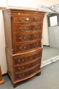 A mahogany eight drawer gentleman's double chest