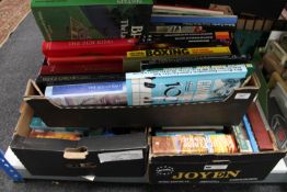 Three boxes of books - novels, maths,