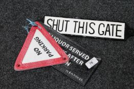 Two cast iron plaques - No smoking etc